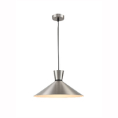 Photograph: Franklite Happy 400mm Satin Nickel Single Pendant Light