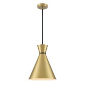 Photograph: Franklite Happy Medium Satin Brass Pendant