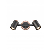 Photograph: Franklite Hollywood Two Tone Matt Black And Copper Adjustable Twin Spotlight - Switched