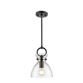 Photograph: Franklite Horizon Pendant Matt Black With Clear Glass