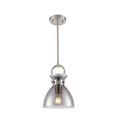 Photograph: Franklite Horizon Pendant Satin Nickel With Smoked Glass