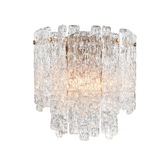 Photograph: Franklite Icicle 2 Light Wall Light In Aged Brass With Icicle Shaped Glass Panels