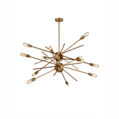 Photograph: Franklite Idaho Gold Finish 12 Light Semi-Flush Ceiling Light