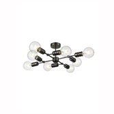 Photograph: Franklite Impact Gunmetal Finish Flush 8 Light Ceiling Light