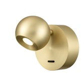 Photograph: Franklite Iris Single Led Wall Spotlight In Satin Brass With Adjustable Spot Head - 3000K