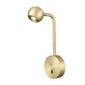 Photograph: Franklite Iris WB425 Single Led Wall Spotlight In Satin Brass With Adjustable Spot Head - 3000K