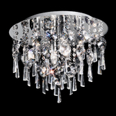 Photograph: Franklite Jazzy 400mm Polished Chrome 4 Light Flush Crystal Ceiling Light