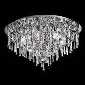 Photograph: Franklite Jazzy 600mm Polished Chrome 6 Light Flush Crystal Ceiling Light