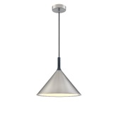 Photograph: Franklite Joy Small Single Pendant In Satin Nickel