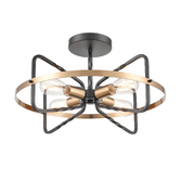 Photograph: Franklite Kasteel 4 Light Dark Antique Bronze/Brushed Brass Two Tone Ceiling Light With Twisted Arms