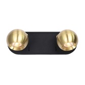 Photograph: Franklite Lens Double Adjustable Spotlight In Matt Black & Aged Brass