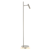 Photograph: Franklite Lewis Satin Nickel Adjustable Reading Floor Lamp, C/w Illuminated Base - Switched - 3000K
