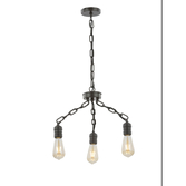 Photograph: Franklite Linky Iron Chain Finish 3 Light Pendant