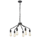 Photograph: Franklite Linky Iron Chain Finish 6 Light Pendant