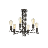 Photograph: Franklite Linky Iron Chain Finish 6 Light Semi-Flush Ceiling Light