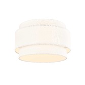 Photograph: Franklite Melissa 4 Light Double Tier Flush Ceiling Light Cream Textured Fabric With Acrylic Diffuser