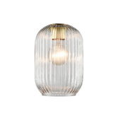 Photograph: Franklite Mezcla 391 Clear Ribbed Glass - 150mm Diameter - Glass Only