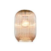 Photograph: Franklite Mezcla 393 Amber Ribbed Glass - 150mm Diameter - Glass Only