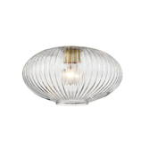 Photograph: Franklite Mezcla 394 Clear Ribbed Glass - 240mm Diameter - Glass Only