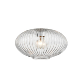 Photograph: Franklite Mezcla 397 Clear Ribbed Glass - 300mm Diameter - Glass Only