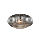 Photograph: Franklite Mezcla 398 Smoked Ribbed Glass - 300mm Diameter - Glass Only