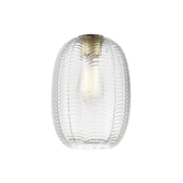 Photograph: Franklite Mezcla 500 Clear Chevron Glass Shade - 180mm Diameter - Glass Only