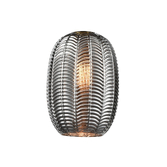 Photograph: Franklite Mezcla 501 Smoked Chevron Glass Shade - 180mm Diameter - Glass Only
