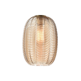 Photograph: Franklite Mezcla 502 Amber Chevron Glass Shade - 180mm Diameter - Glass Only