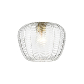 Photograph: Franklite Mezcla 505 Clear Chevron Glass Shade - 230mm Diameter - Glass Only