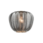 Photograph: Franklite Mezcla 506 Smoked Chevron Glass Shade - 230mm Diameter - Glass Only