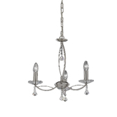 Photograph: Franklite Monaco Satin Nickel 3 Light Chandelier