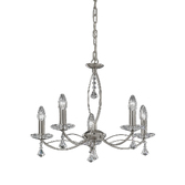 Photograph: Franklite Monaco Satin Nickel 5 Light Chandelier