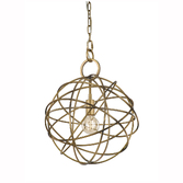 Photograph: Franklite Orbit Matt Gold Finish Single Orb Pendant Light