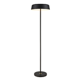 Photograph: Franklite Otto Matt Black Metal Floor Lamp Complete With Aged Brass Detailing And Dimmer