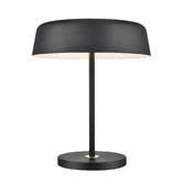 Photograph: Franklite Otto Matt Black Metal Table Lamp Complete With Aged Brass Detailing And Dimmer