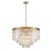 Photograph: Franklite Perdita Aged Brass 20 Light 4 Tier Round Crystal Pendant Light - 650mm