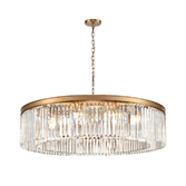 Photograph: Franklite Perdita Aged Brass Large 12 Light Round Crystal Pendant Light - 1000mm