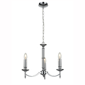 Photograph: Franklite Petrushka Polished Chrome 3 Light Chandelier