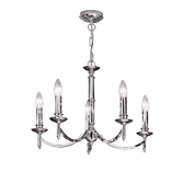 Photograph: Franklite Petrushka Polished Chrome 5 Light Chandelier