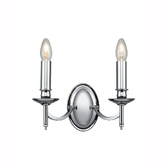 Photograph: Franklite Petrushka Polished Chrome Double Wall Light