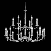 Photograph: Franklite Petrushka Polished Chrome Two-Tier 18 Light Chandelier