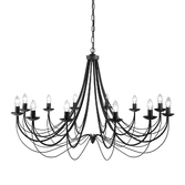 Photograph: Franklite Philly Matt Black 12 Light Chandelier