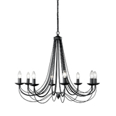 Photograph: Franklite Philly Matt Black 8 Light Chandelier