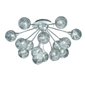 Photograph: Franklite Protea Polished Chrome 15 Light Flush Ceiling Light Complete With Clear Glasses