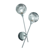 Photograph: Franklite Protea Polished Chrome Double Wall Light Complete With Clear Glasses