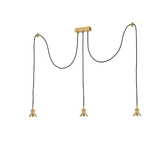 Photograph: Franklite Refract Aged Brass Finish 3 Light Kitchen Island Adjustable Spreader With Ceiling Hooks