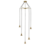 Photograph: Franklite Refract Aged Brass Finish 5 Light Pendant Suspension Spreader