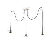 Photograph: Franklite Refract Satin Nickel Finish 3 Light Kitchen Island Adjustable Spreader With Ceiling Hooks
