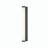 Photograph: Franklite Relay Large Matt Black Bathroom Led Wall Light Complete With Opal Acrylic Diffuser - IP44 - 3000K - Dimmable - 645mm