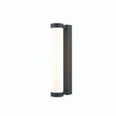 Photograph: Franklite Relay Matt Black Bathroom Led Wall Light Complete With Opal Acrylic Diffuser - IP44 - 3000K - Dimmable - 345mm